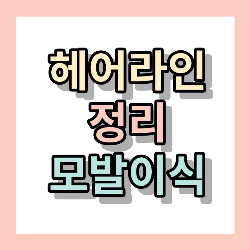 헤어라인 &lt;헤어라인모발이식&gt; 정리해 보세요.