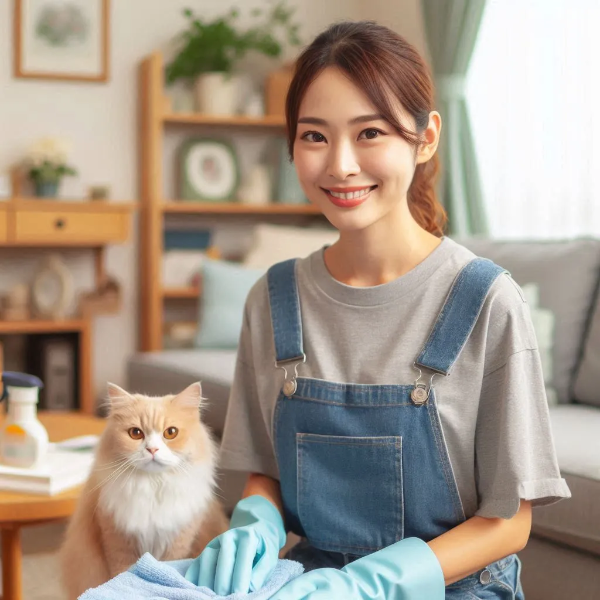 미소 청소 알바 고양이