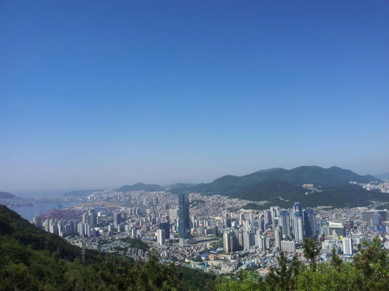 황령산 전망대에서 본 부산도심 사진