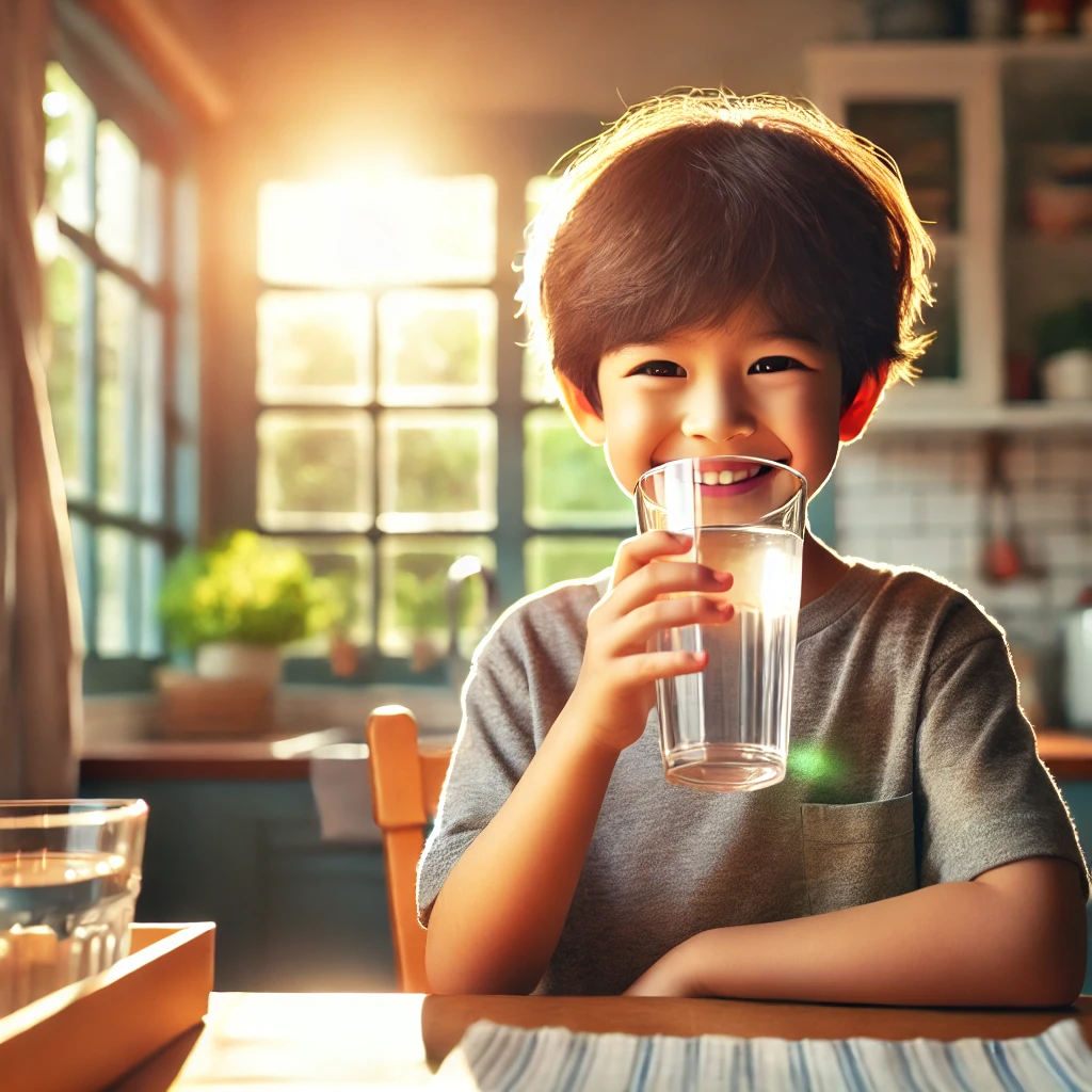 물마시는 남자아이