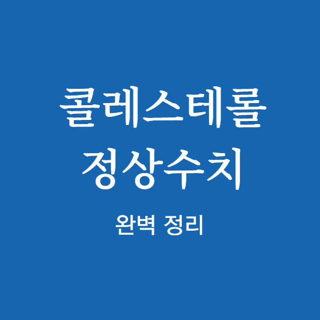 콜레스테롤 정상수치