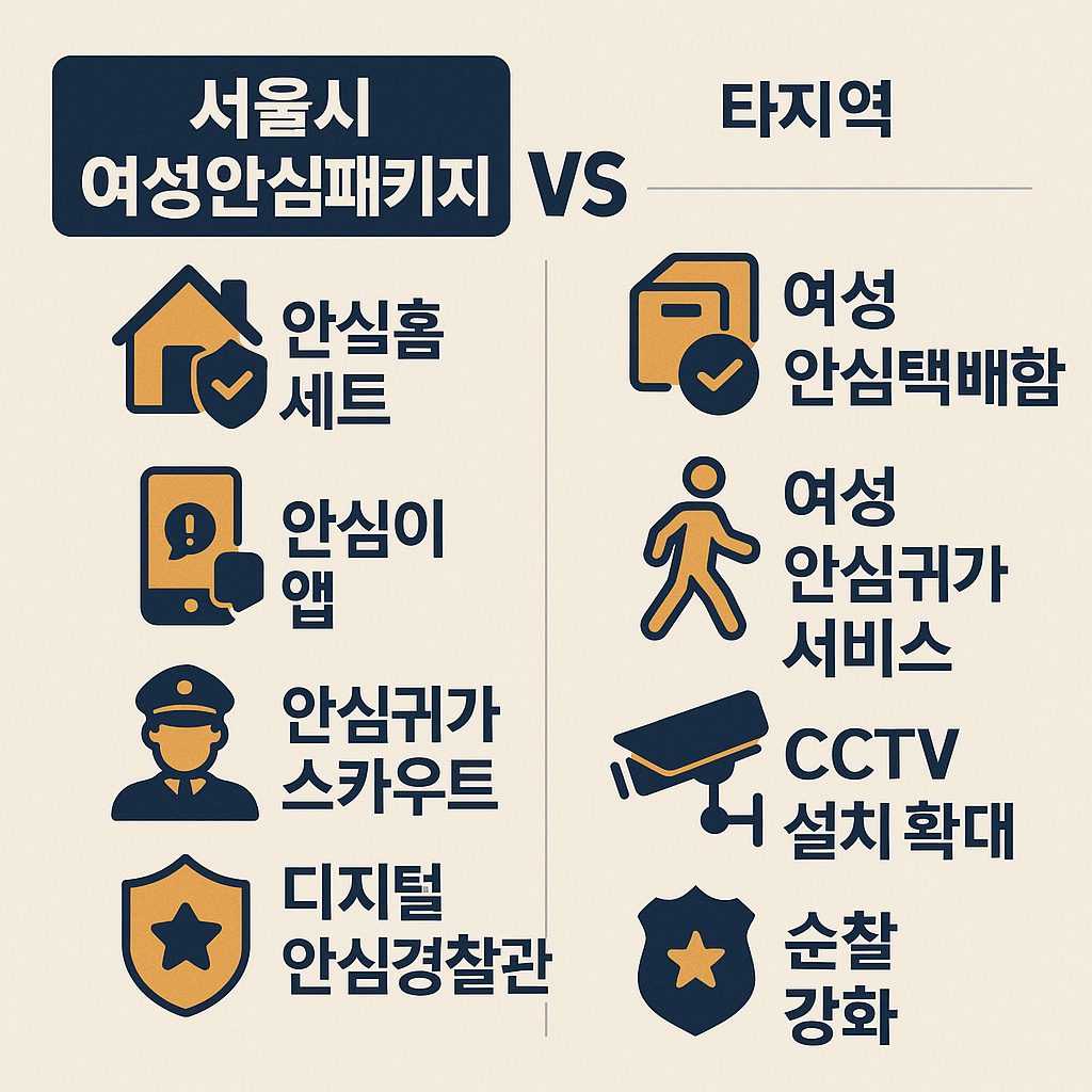 서울시 여성안심패키지 vs 타지역 차이
