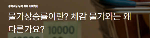 물가상승률이란? 체감 물가와는 왜 다른가요?