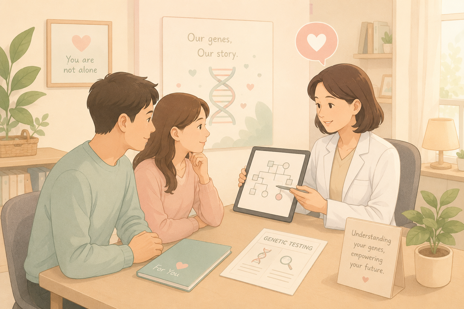 산전 유전상담하는 모습