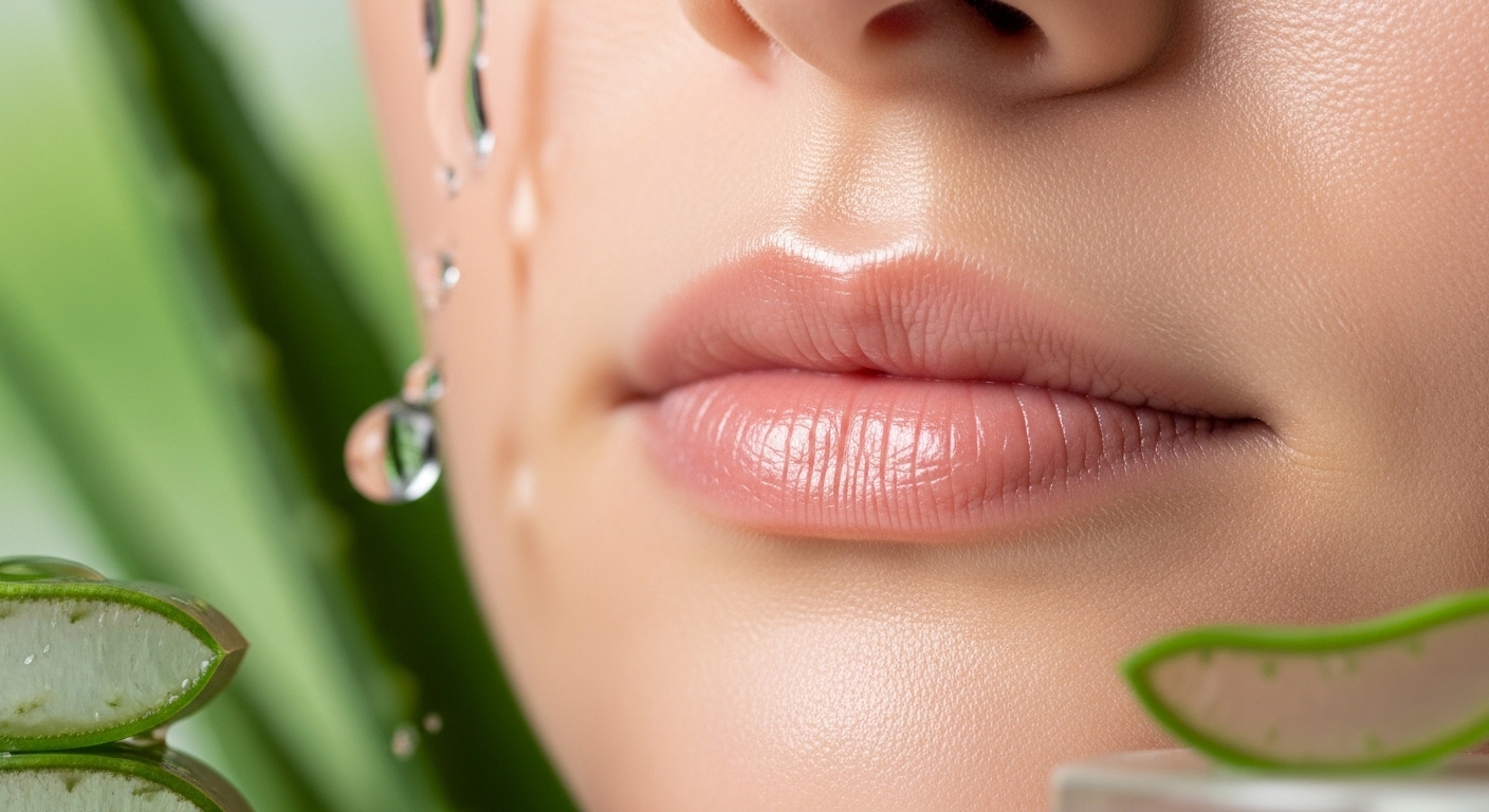 매끄럽고 빛나는 젊은 피부의 클로즈업. 피부 노화 방지 효능을 시각적으로 나타냅니다.