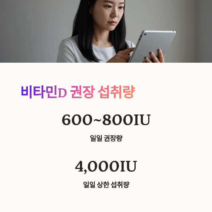 비타민D 권장 섭취량과 최대 허용량