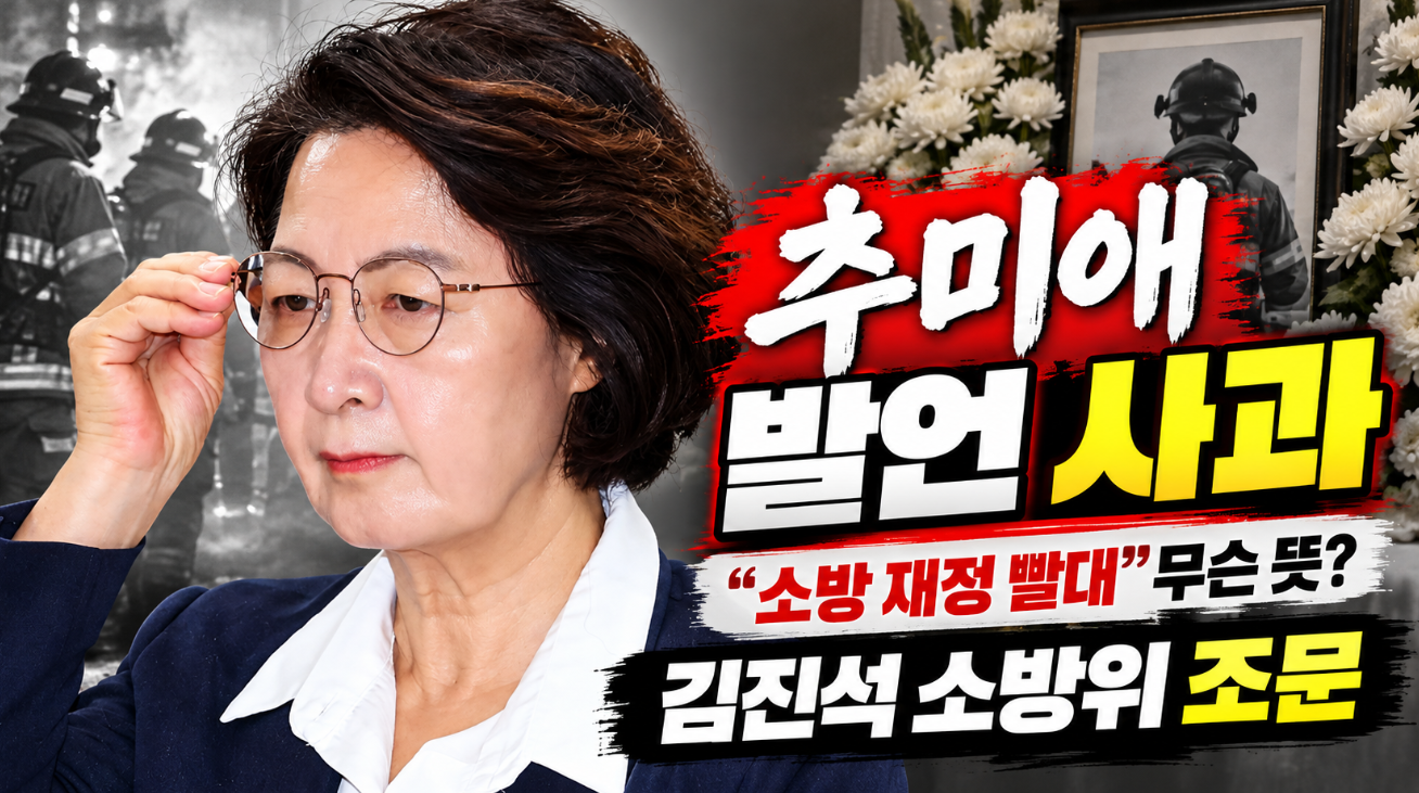 추미애 발언 사과｜소방 재정 빨대 뜻&middot;김진석 소방위 조문