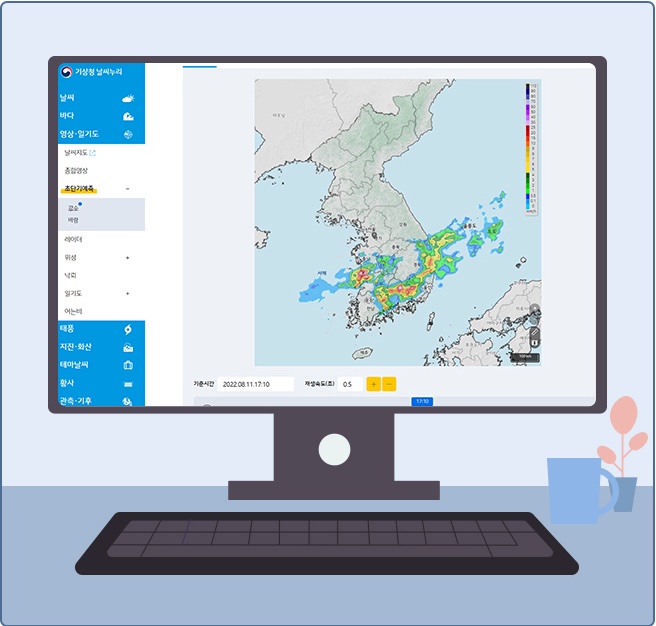 날씨누리 초단기 예측 페이지