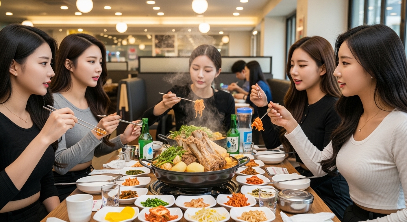 감자탕을 먹는 여자들