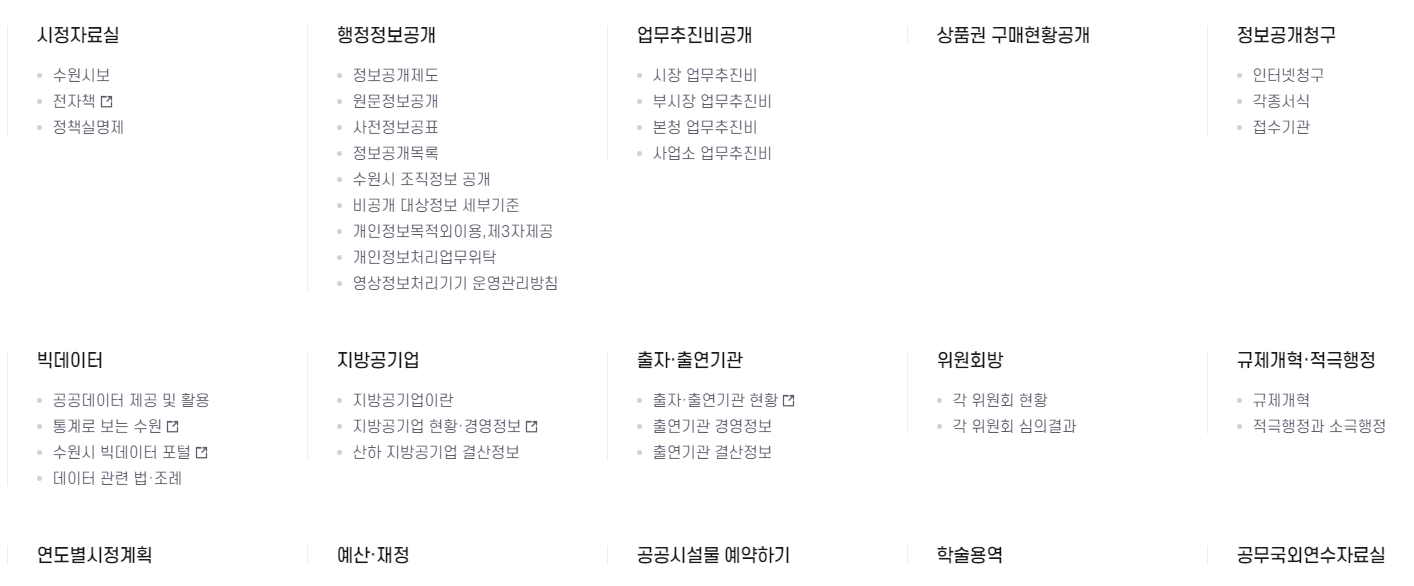 새빛톡톡 플랫폼과 비리 신고 센터 등 투명한 시정 운영을 위한 메뉴