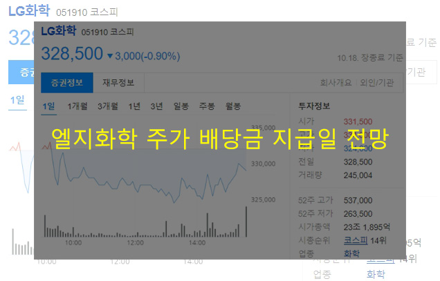 엘지화학 주가 배당금 지급일 전망