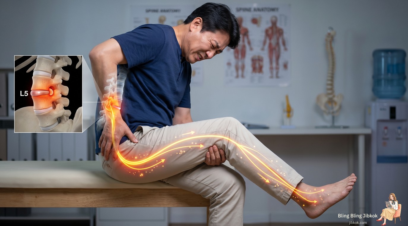 허리디스크로 인한 하지 방사통 및 좌골신경통 증상 (Lumbar disc sciatica symptoms)