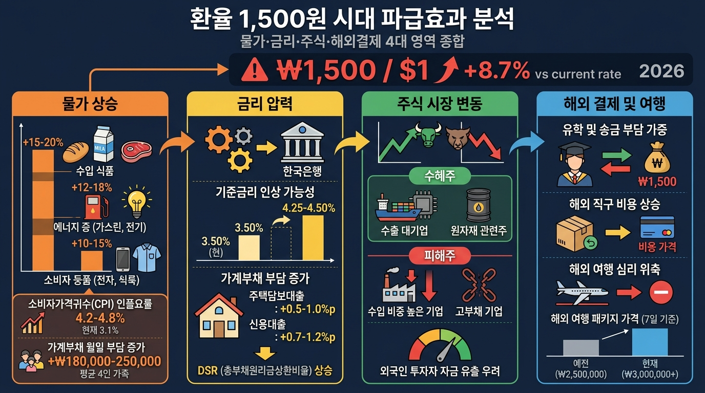 환율 1,500원 시대 파급효과 분석