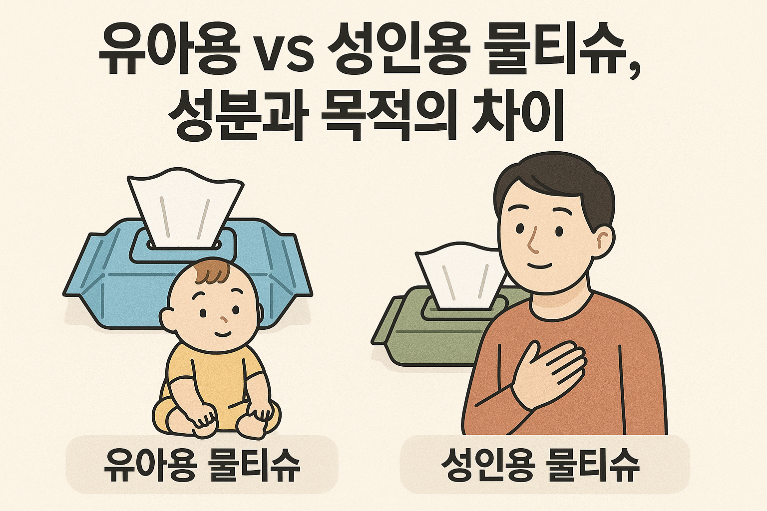 유아용vs성인용 물티슈, 성분과 목적의 차이