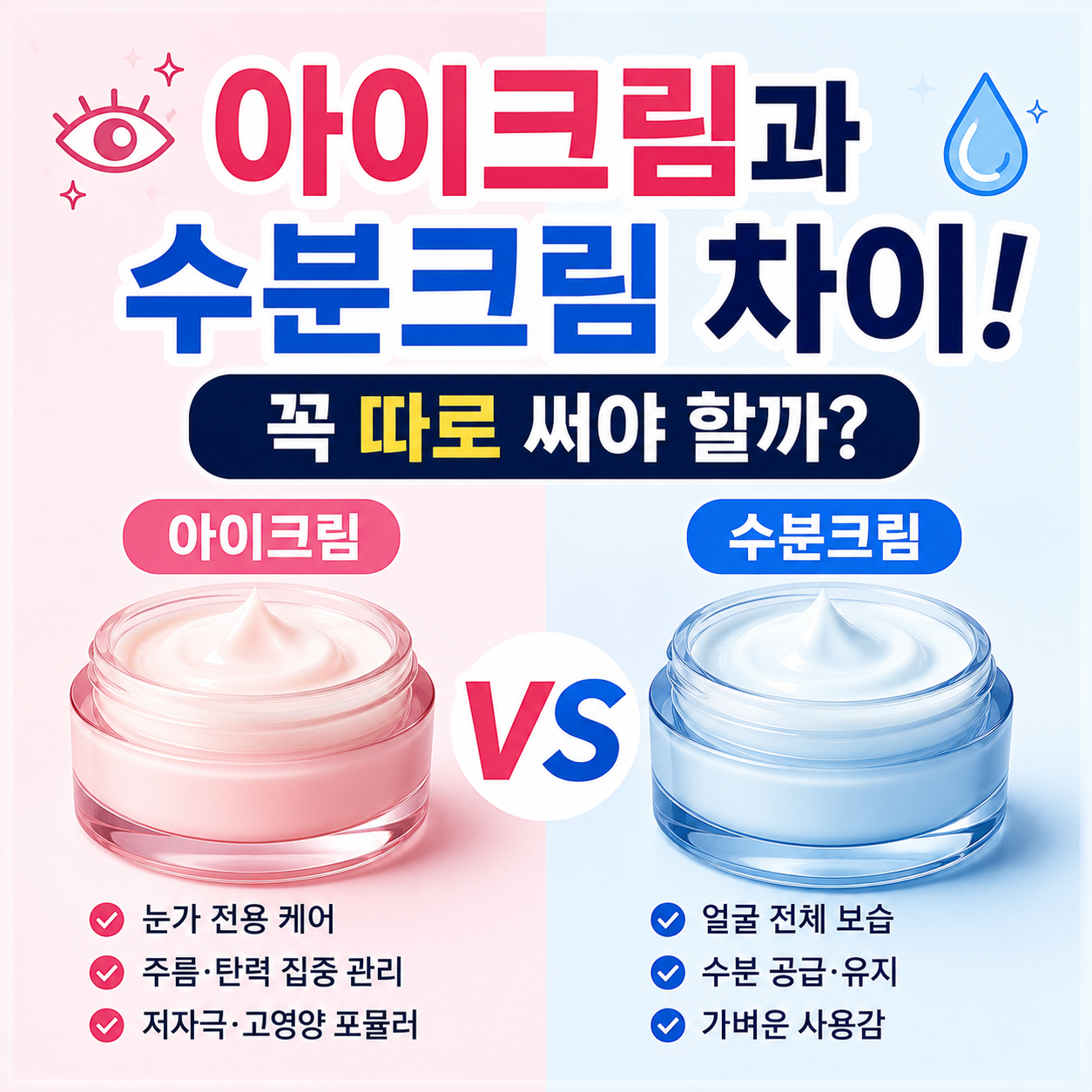 아이크림과 수분크림 차이