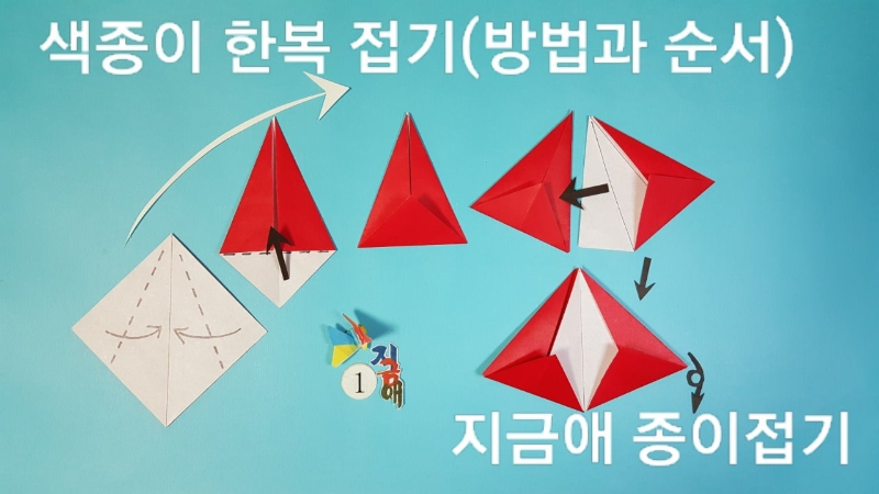 한복 치마 접기 방법 1의 설명입니다.