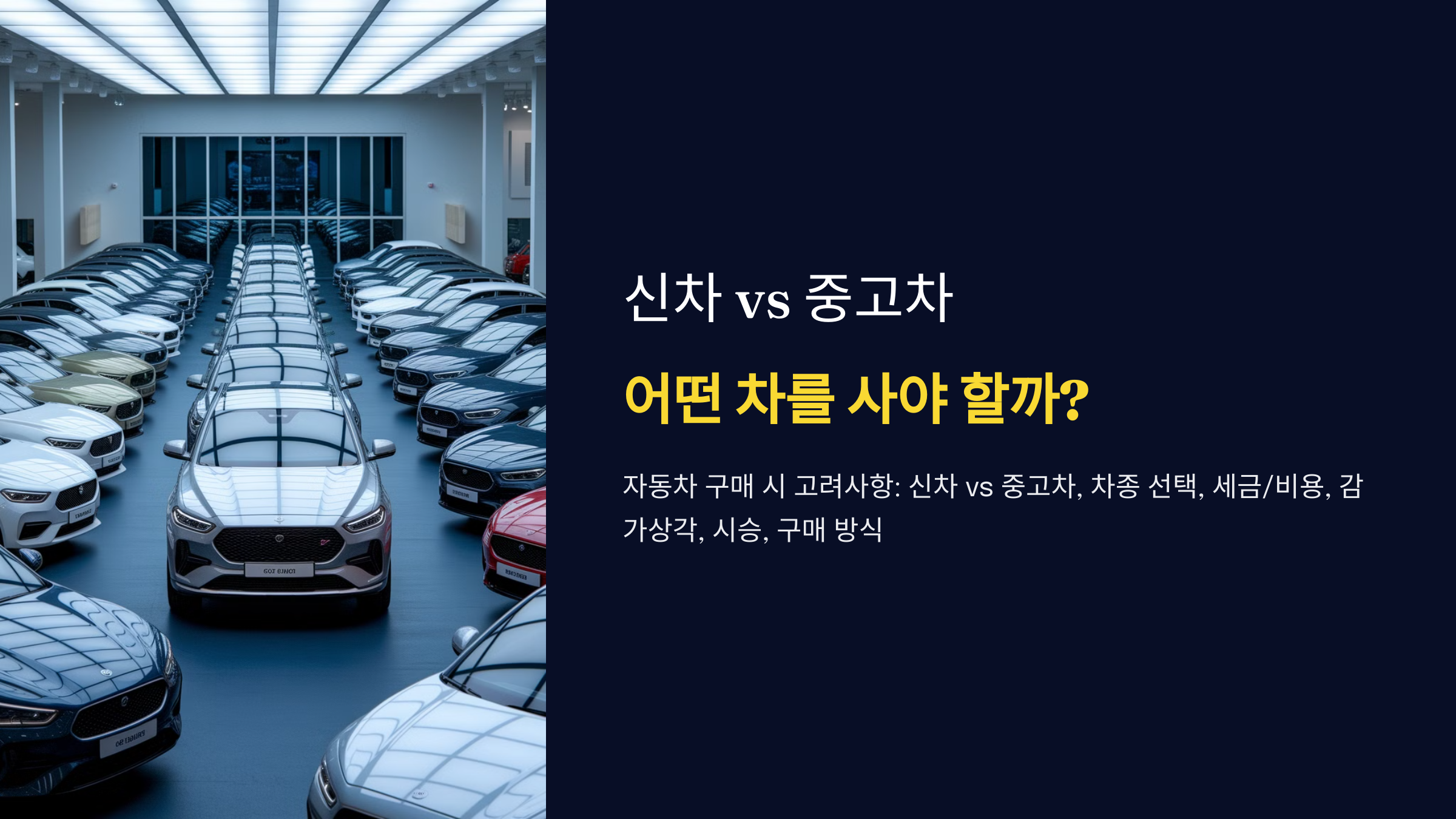 신차 vs 중고차 어떤 차를 사야 할까? 자동차 선택 가이드