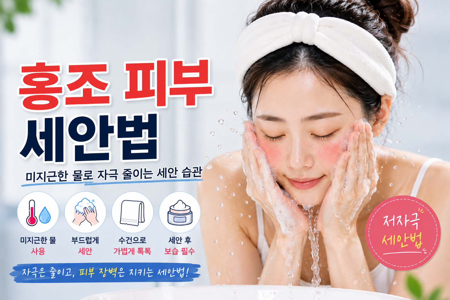 홍조 피부 세안법