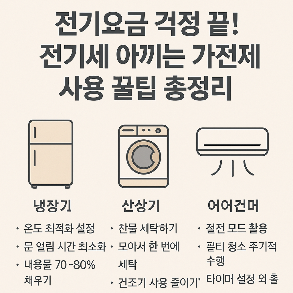 전기요금 걱정 끝! 전기세 아끼는 가전제품 사용 꿀팁 총정리