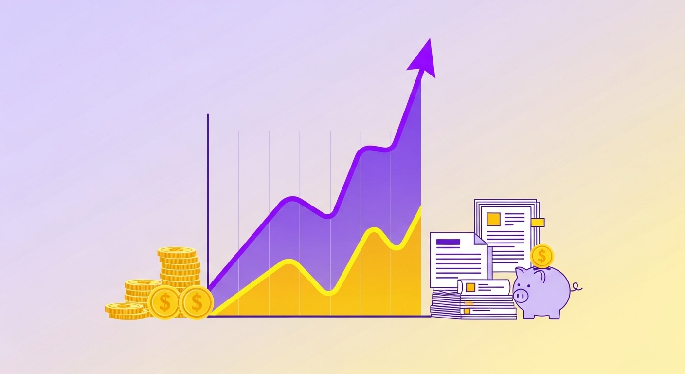 신용 점수가 개선되고 안정적인 재정 관리를 상징하는 추상적인 이미지.