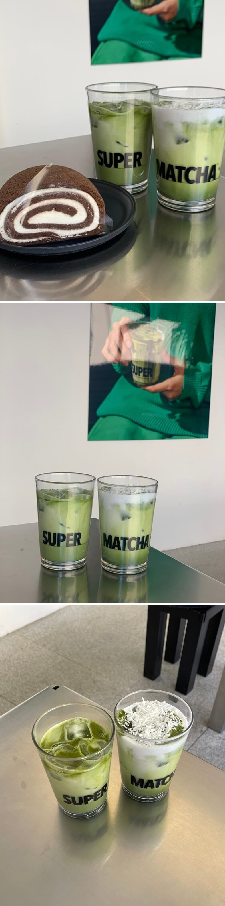 라떼 및 롤케이크 세트