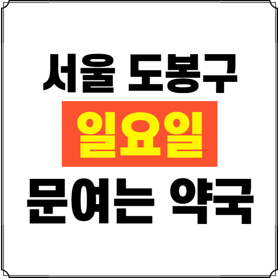 서울 도봉구 일요일 약국 ❘ 24시 휴일 주말 문여는 비상 당직 약국