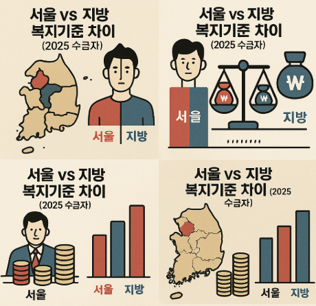 &ldquo;서울 vs 지방 복지기준 차이 (2025 수급자)&rdquo;