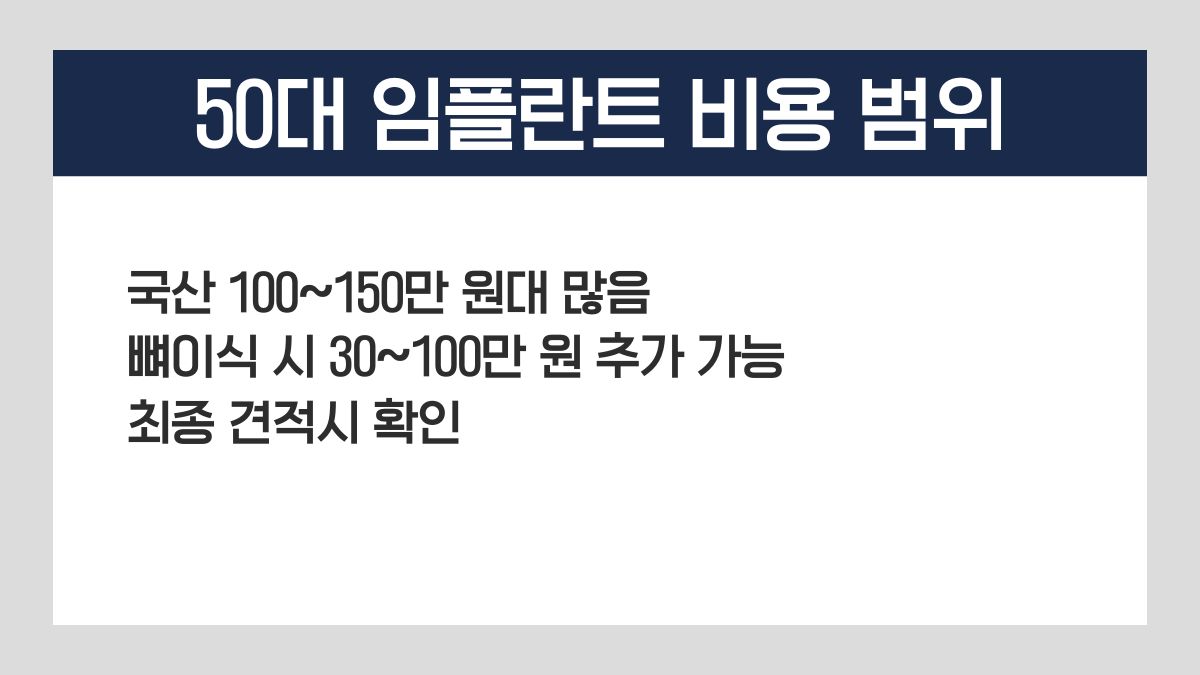 50대 임플란트 비용