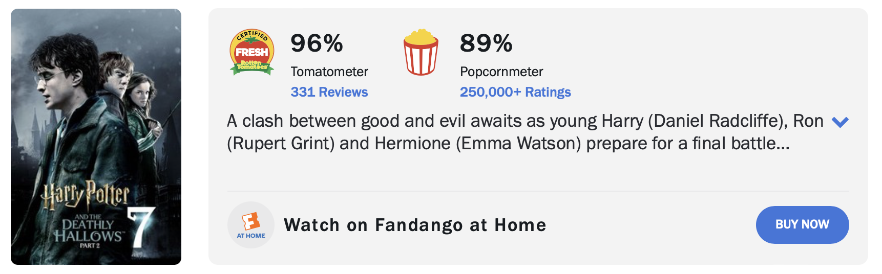 해리 포터와 죽음의 성물 2 평점
