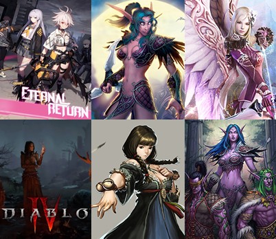 할만한 게임 순위 이터널 리턴, 월드 오브 워크래프트, 아이온, 디아블로4, 사이퍼즈, 워크래프트3