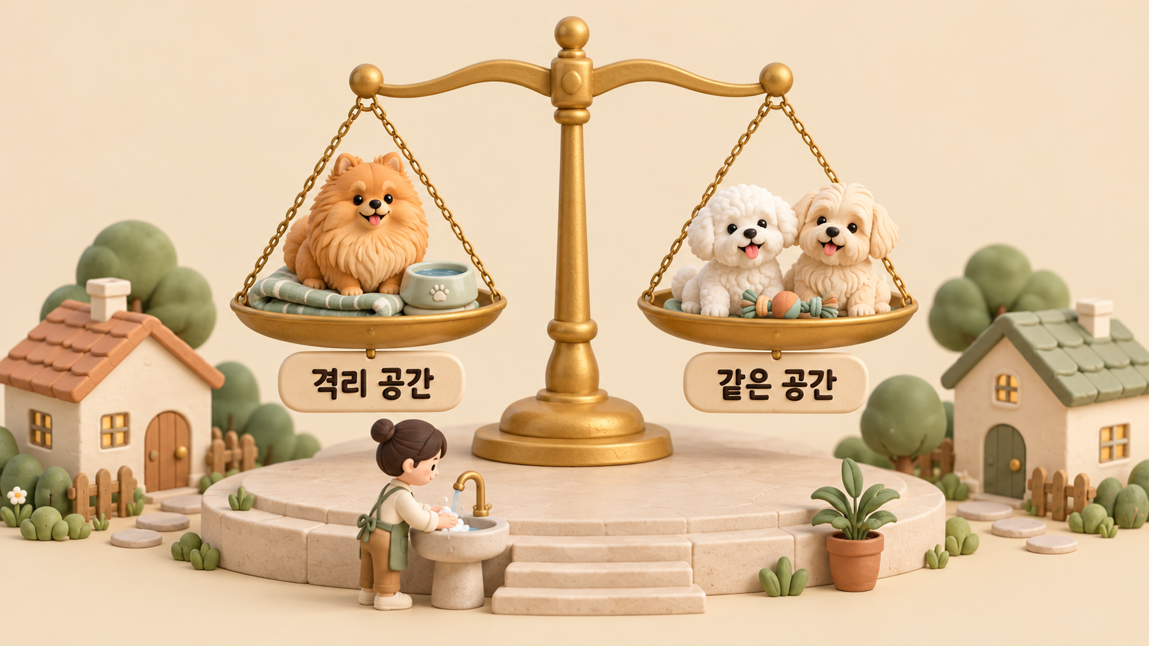 다견 가정 격리 저울