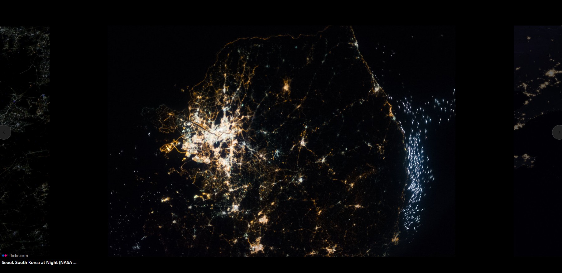 NASA가 촬영한 서울 야겅