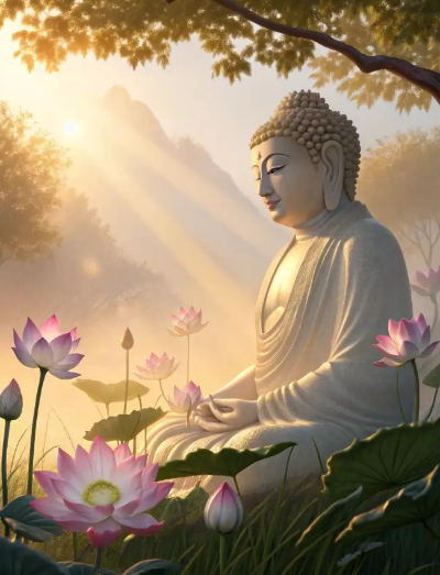 부처님-측면-빛-연꽃