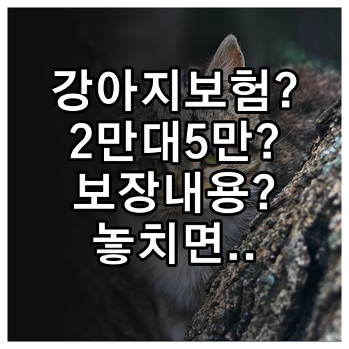강아지 보험료 월 2만원과 5만원 차..