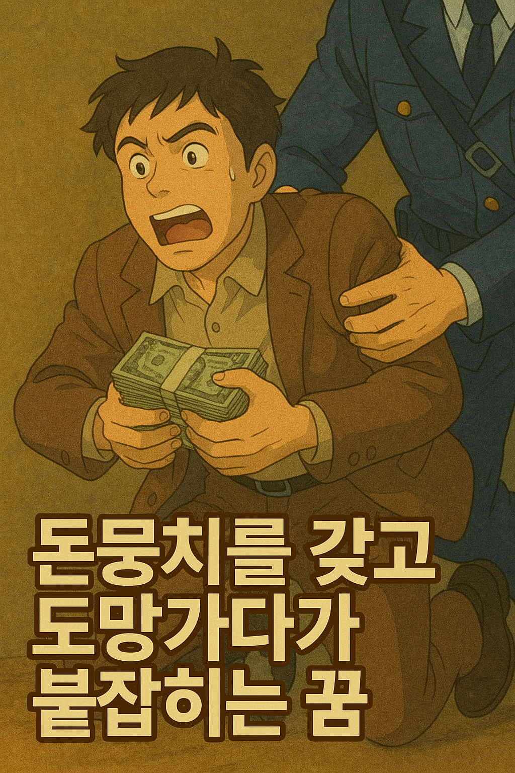 돈뭉치를 갖고 도망가다가 붙잡히는 꿈