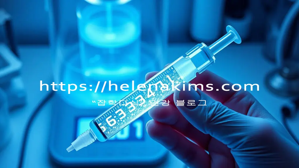 실험실에서 주사기를 들고 있는 사람 손 모습