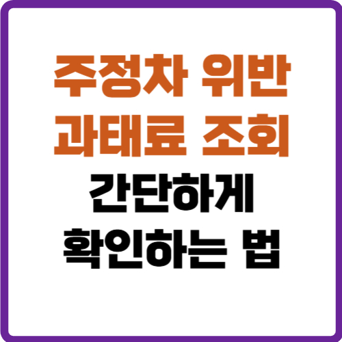 주정차 위반 과태료 조회