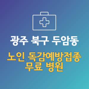 광주 북구 두암동 노인 독감예방접종 무료 병원 (인플루엔자 무료 접종 대상 날짜)