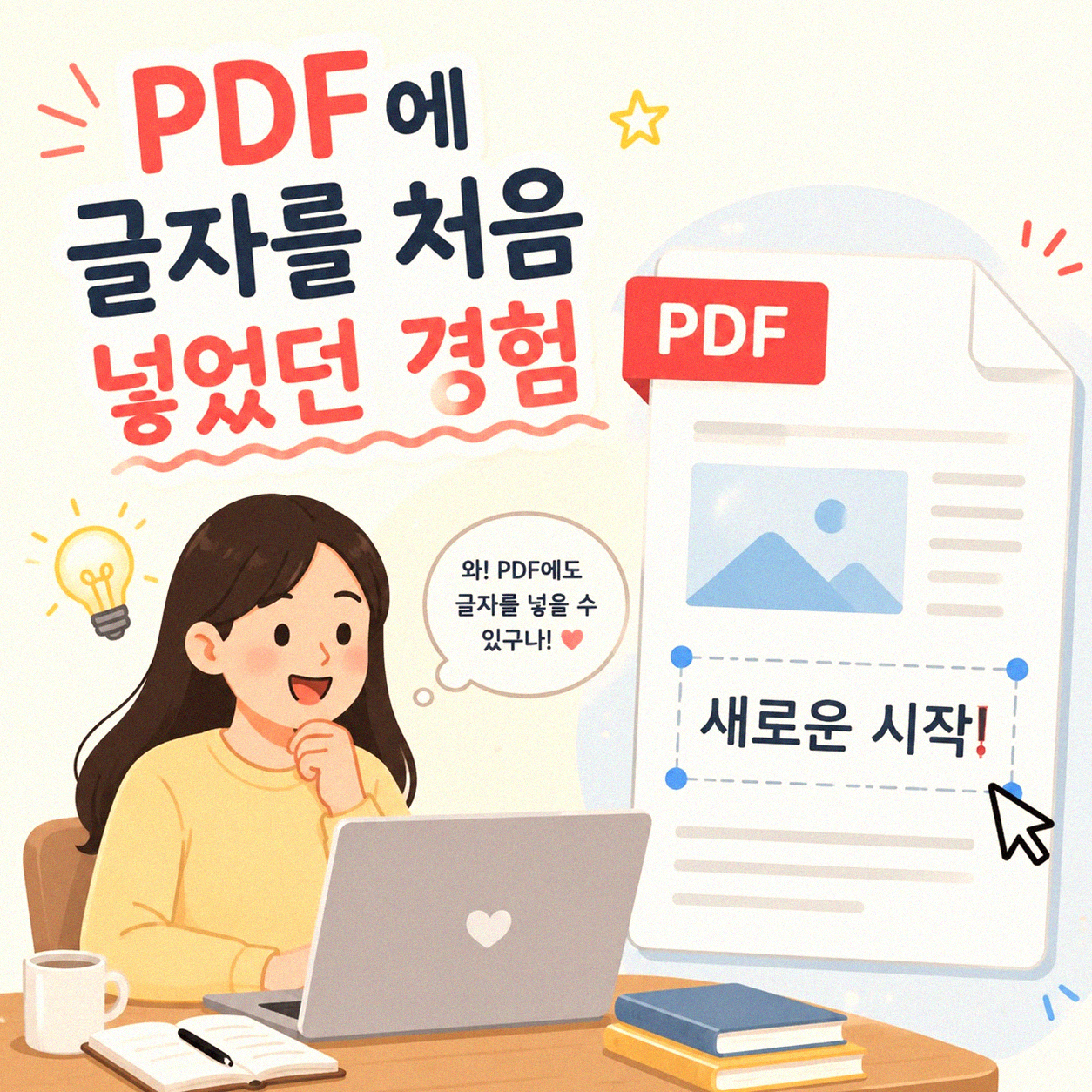 PDF 문서에 글자 추가하기, 여러 번 해보고 알게 된 것