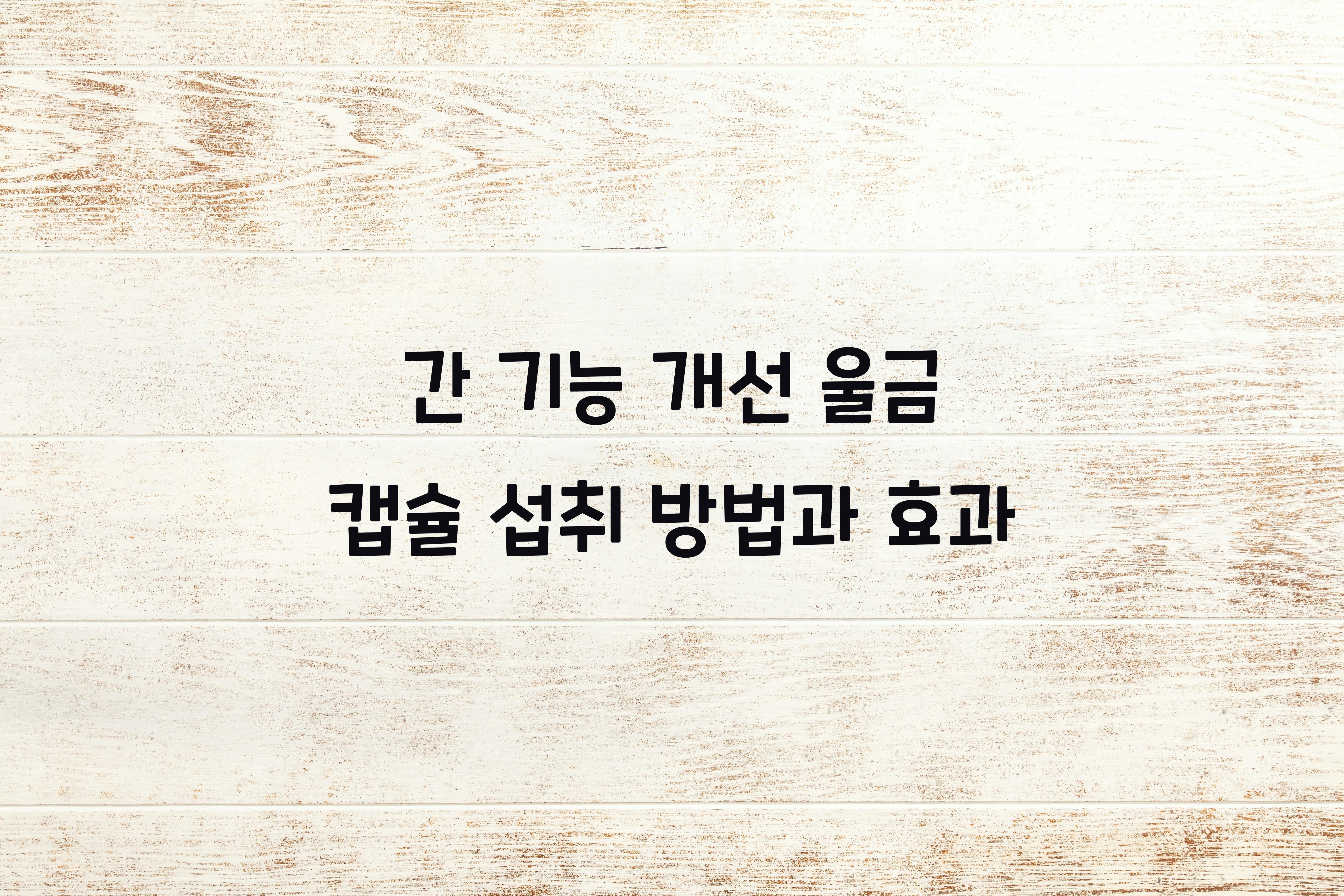 간 기능 개선 울금 캡슐