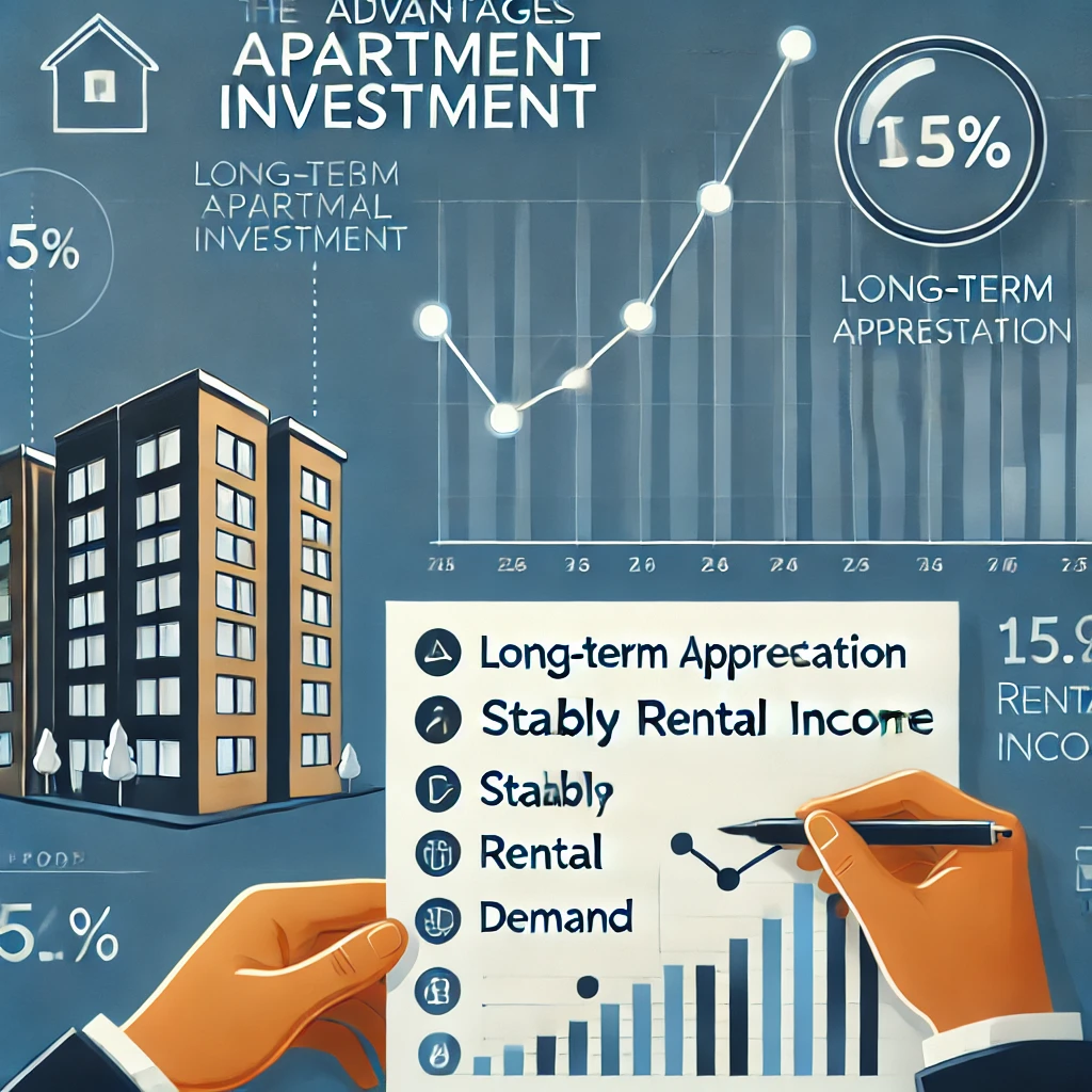 아파트 투자 장점: 장기적 가치 상승과 안정적인 임대 수익을 분석하는 투자자.