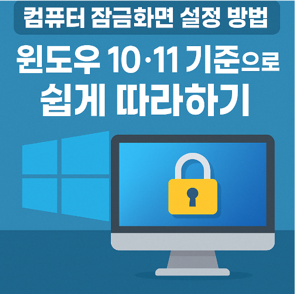 컴퓨터 잠금화면 설정 방법 - 윈도우 10&middot;11 기준으로 쉽게 따라하기