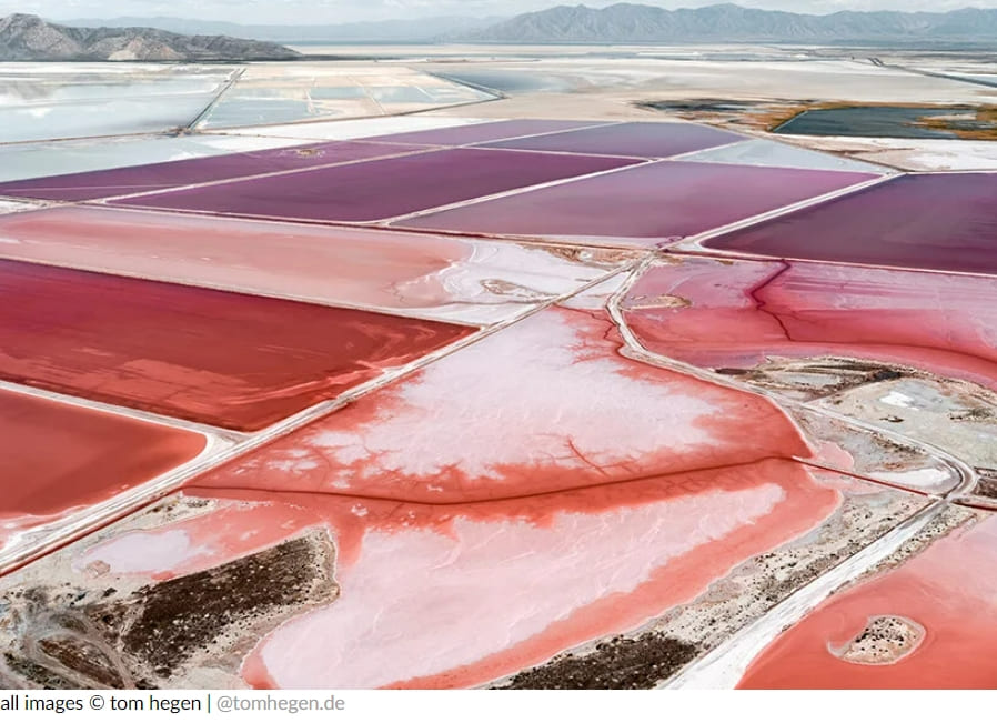 유타 솔트레이크의 또 다른 세상 풍경들 VIDEO: tom hegen creates uncanny fields with aerial photography of utah's great salt lake