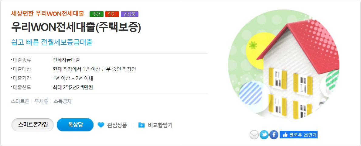 우리 WON 전세대출(주택보증)