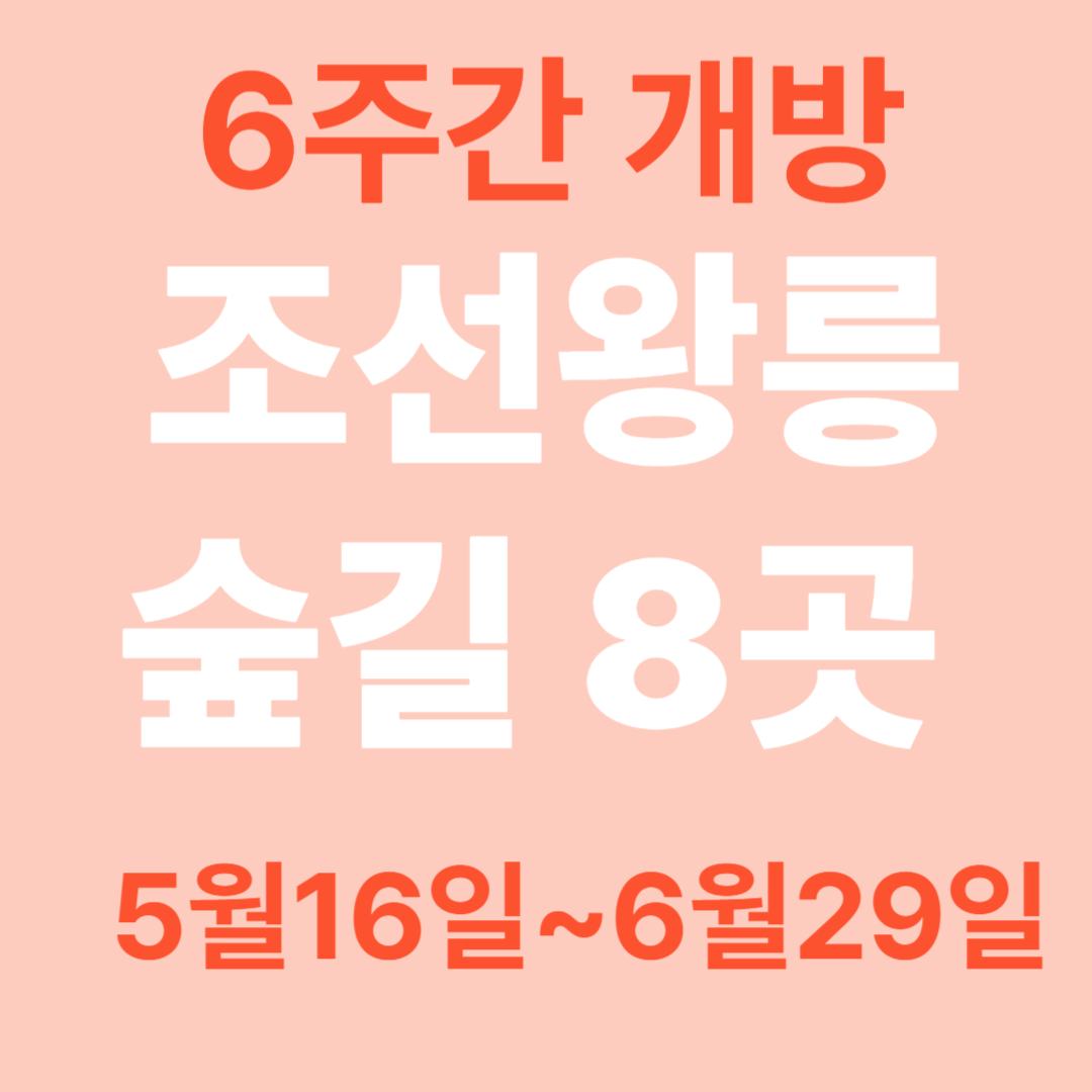 조선왕릉 숲길 8곳 개방
