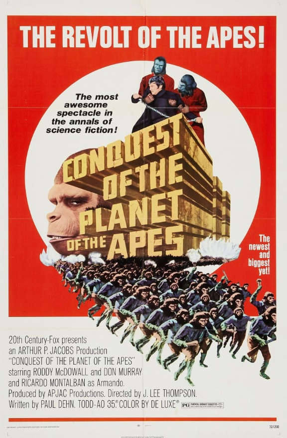 1972년 혹성탈출 노예들의 반란 포스터