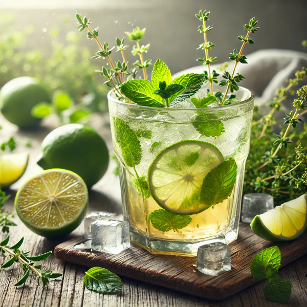 상쾌한 허브 라임 아이스티