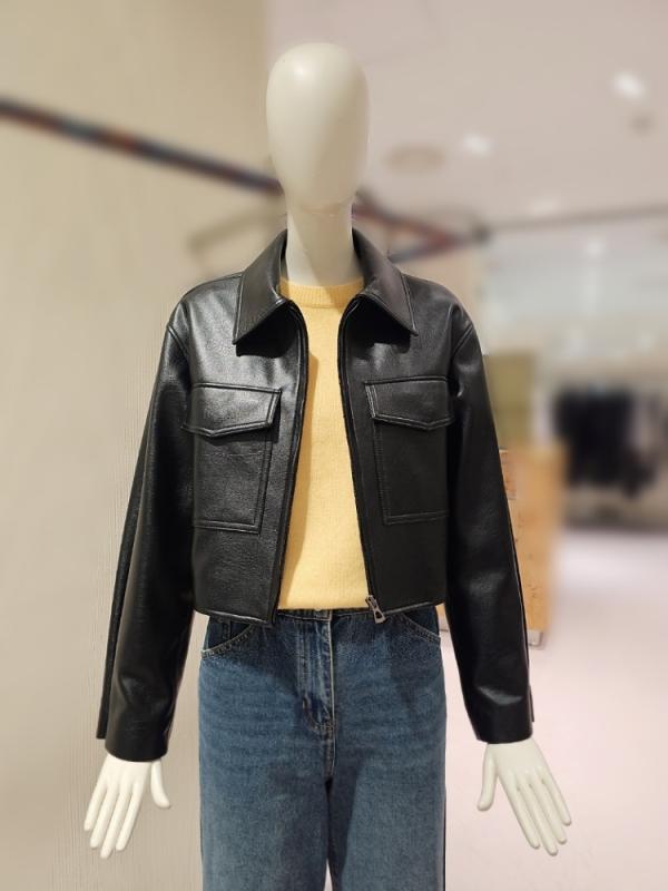 씨씨콜렉트 CC콜렉트 크롭 페이크레더자켓 C233PSF511