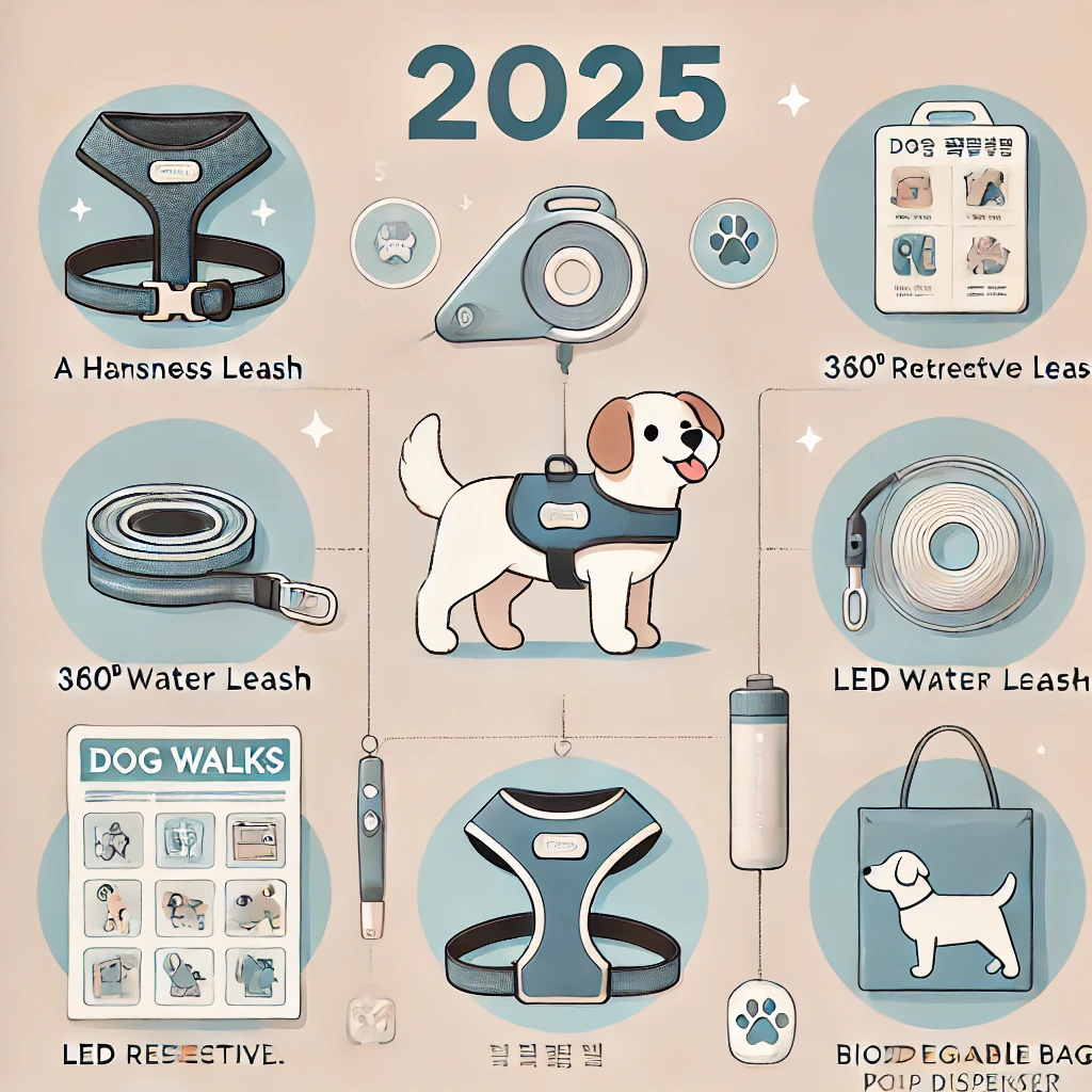 강아지 산책 용품 인포그래픽