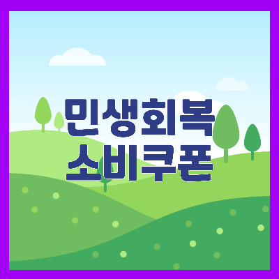 민생회복 소비쿠폰